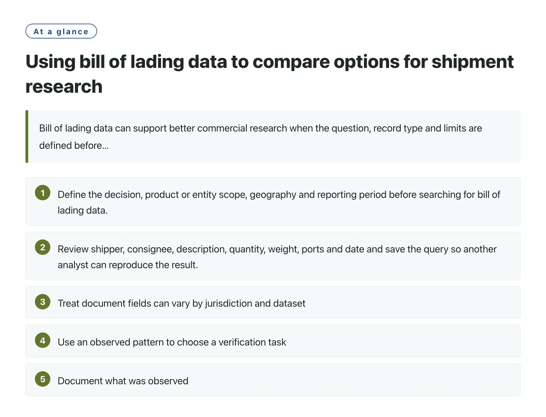 Using bill of lading data to compare options for shipment research——全文要点速览